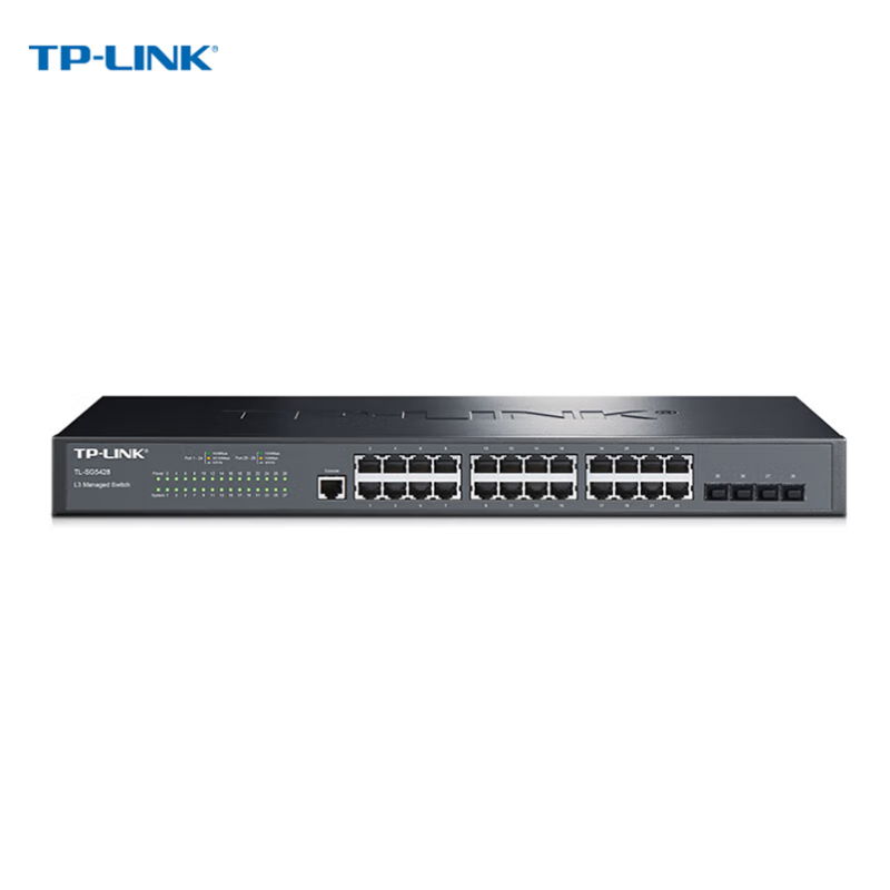 TP-LINK 24口千兆三层网管交换机 4个光纤口 TL-SG5428 台