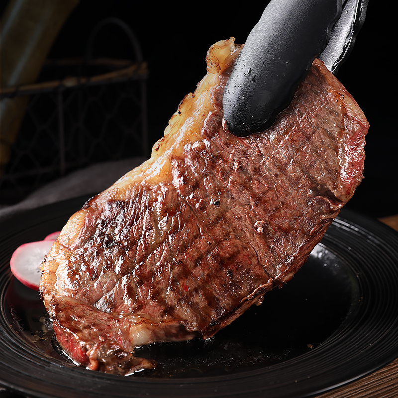 暖男厨房和牛m9牛排西冷雪花原切谷饲牛排家庭牛扒300g