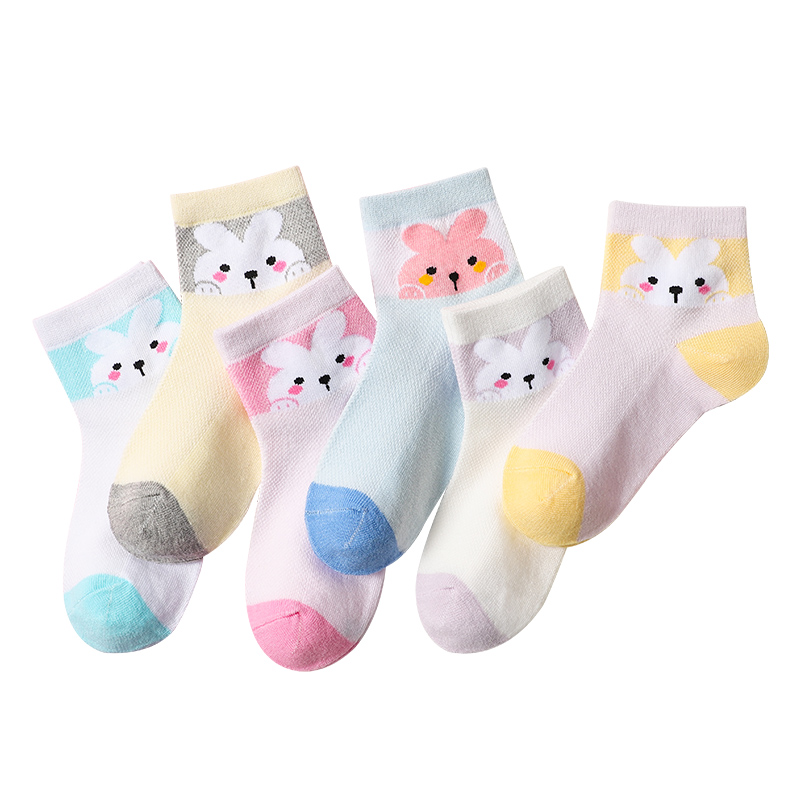 浪莎女童袜子儿童夏季薄款纯棉春秋款春夏网眼透气公主男童中筒袜_47高清大图