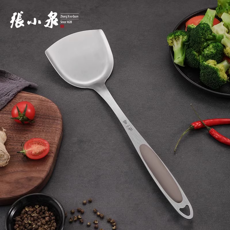 张小泉锅铲家用炒菜厨房不粘锅专用铲子不锈钢加厚长防烫厨具8138高清大图
