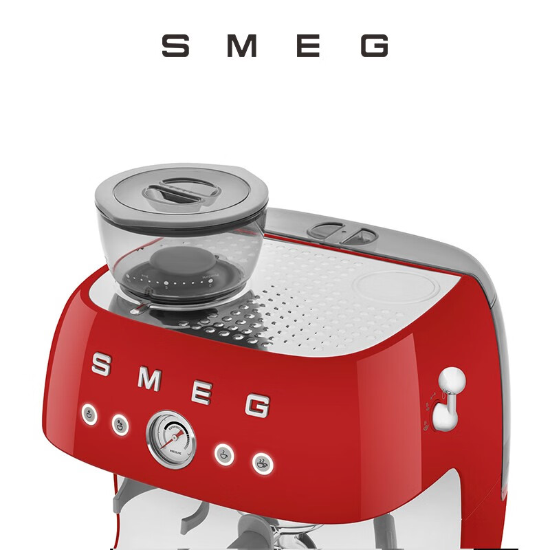 SMEG/斯麦格 新款研磨一体意式咖啡机 EGF03奶白色高清大图