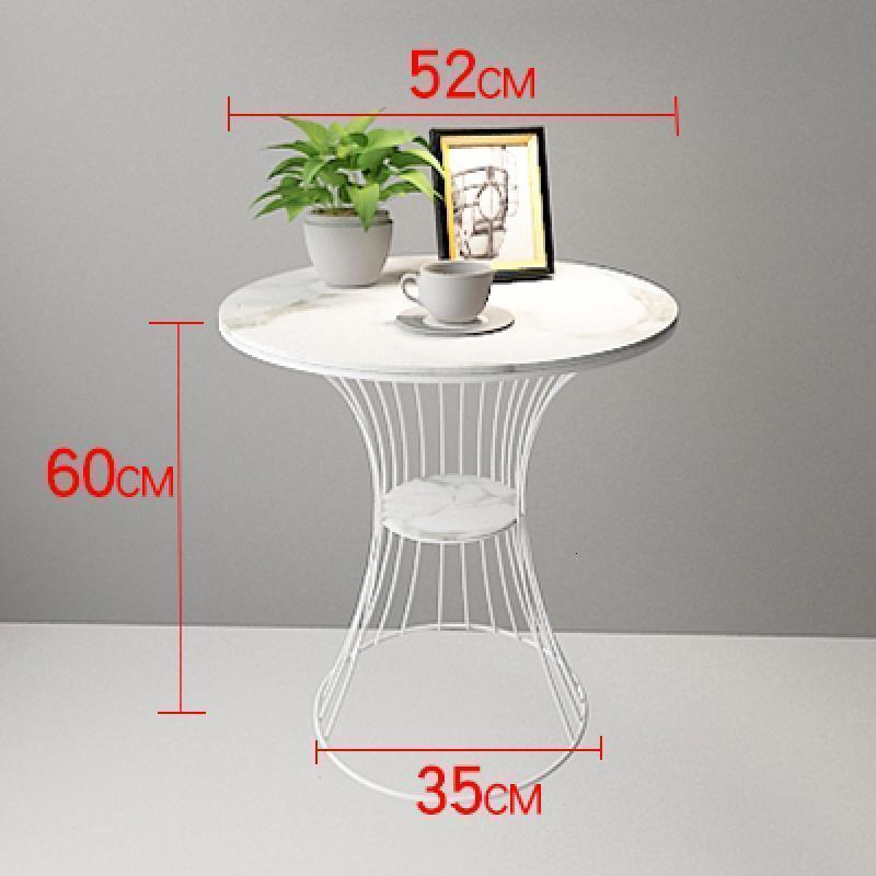 森美人北欧大理石边几茶几简约客厅沙发小圆桌小户型阳台小桌椅角几轻奢 双层白色：人造爵士白