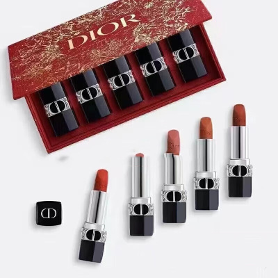 DIOR/迪奥 烈艳蓝金唇膏套装兔年限定礼盒(迷你版) 1.5g*5
