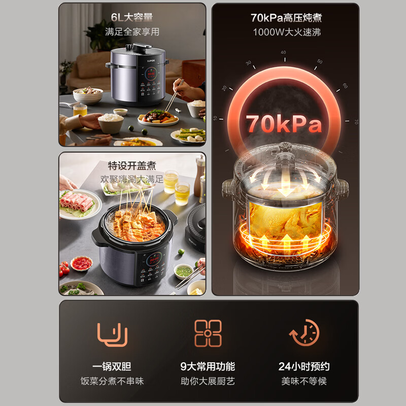 苏泊尔智能电压力锅SY-60YC688高清大图