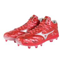 美津浓(Mizuno)男棒球鞋透气轻量缓震防滑专业训练户外运动鞋 Red_×_Silver 40