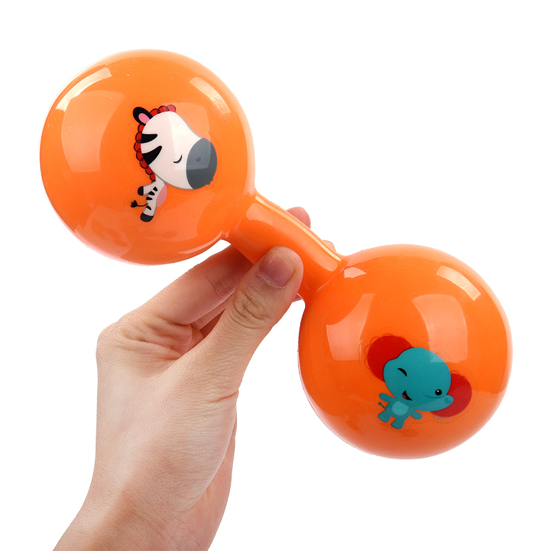 费雪fisherprice儿童玩具4寸摇铃球初生儿训练哑铃球哑铃球手抓充气球