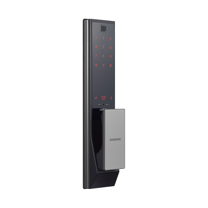 三星(SAMSUNG)智能家用防盗门锁指纹密码锁电子门锁蓝牙解锁 SHP-DP738 拉丝银高清大图