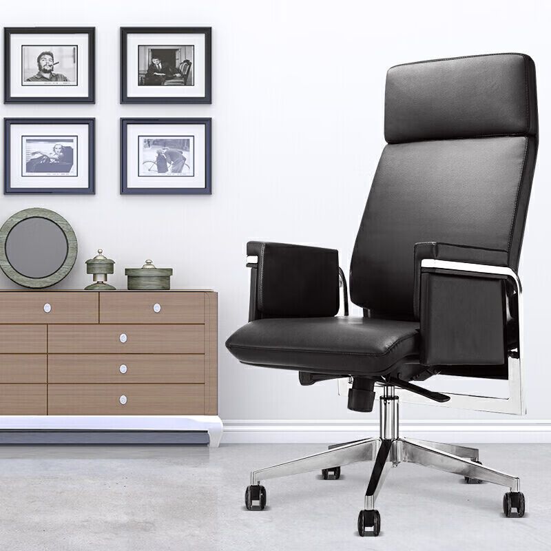 圣斯顿CH-141A 黑色皮质主管椅转椅610*700*1100-1140mm(单位:把)黑色高清大图