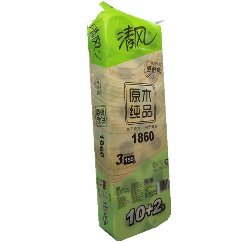清风 原木纯品B20C5CN 3层155克12卷
