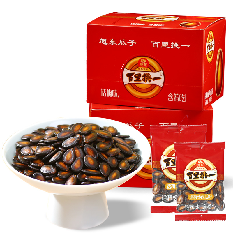 [13g*30包]百里挑一话梅味西瓜子坚果炒货食批发黑瓜子散装小包 盒话梅味苏宁宜品西瓜子