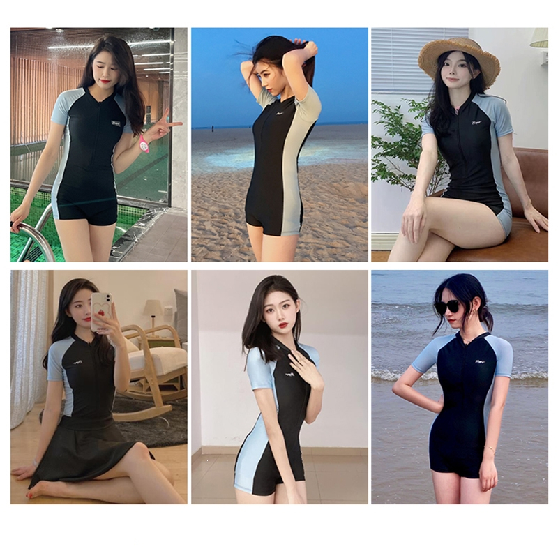 佑游泳衣女士 保守高级感连体平角遮肚显瘦大码专用游泳装