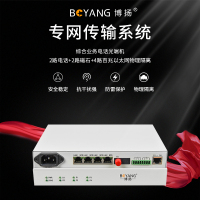 博扬 综合业务电话光端机 2电话+2路磁石+4路百兆以太网物理隔离 单纤20kmFC接口桌面式1对价BY-2P2H4EV