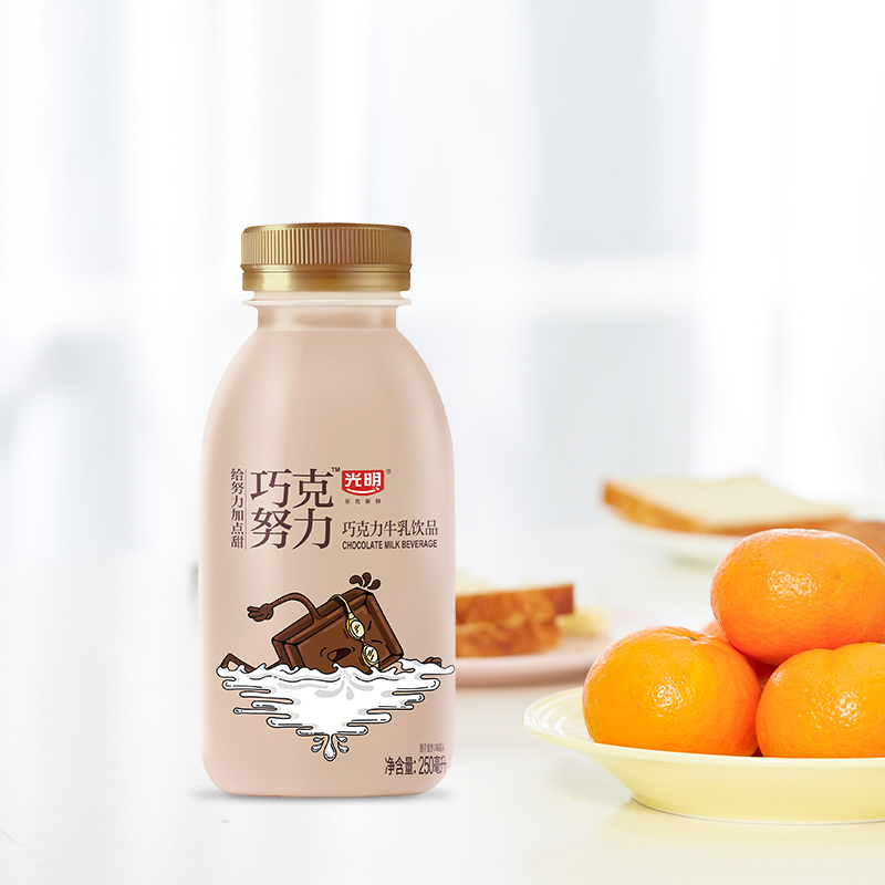 光明250ml巧克力牛乳饮品四连装*6 (250ml*24瓶)