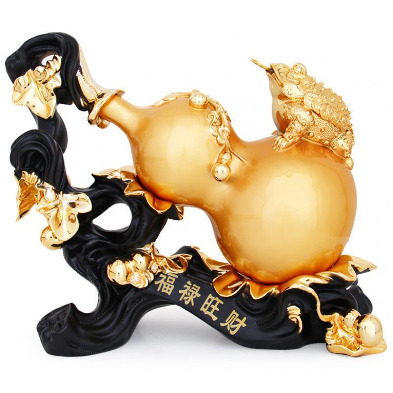 葫芦摆件 福禄旺财金蟾家居客厅装饰风水吉祥物工艺开业礼品_417_709