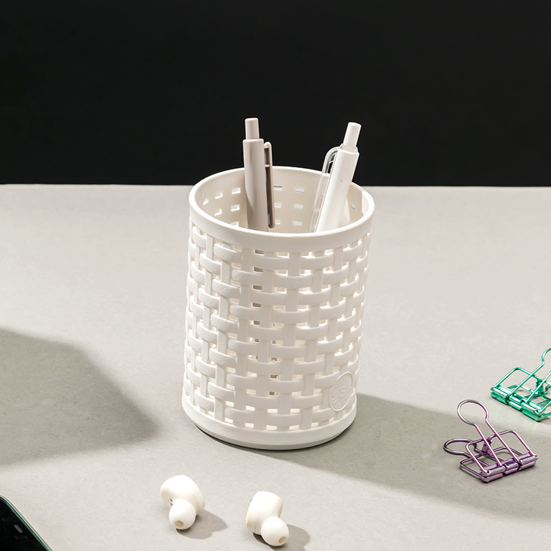 名创优品(miniso) 格纹仿藤编收纳筐衣物玩具杂物收纳篮简约实用高清大图