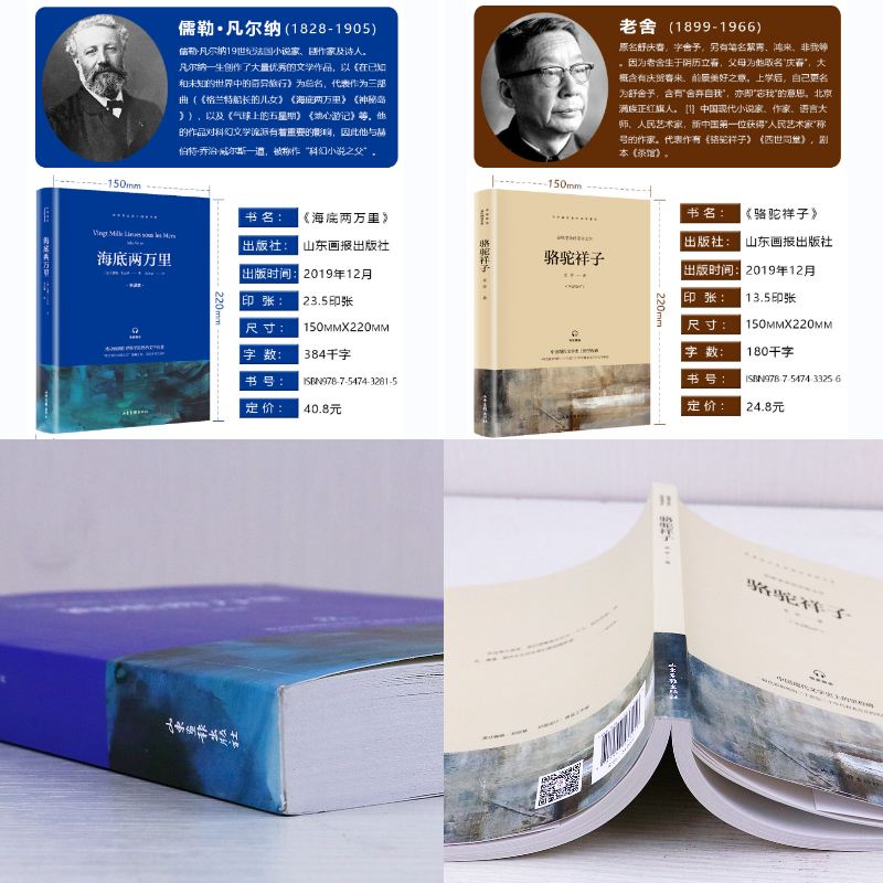 海底两万里 [正版]朝花夕拾镜花缘猎人笔记骆驼祥子海底两万里七年级上下册初中配套课外读物原著无删减世界名著有声伴读高清大图