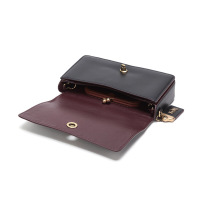 COACH 蔻驰 奢侈品 女士单肩包专柜款黑色皮革斜挎链条包女 28631 OLBLK