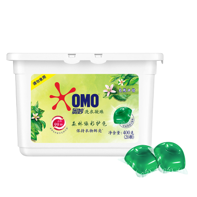 奥妙(OMO) 自然工坊 森林焕彩护色 洗衣凝珠 400g【联合利华】