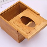 趣涉家居 简约竹质卷纸收纳盒 酒店办公客厅餐巾抽纸盒 生活日用收纳用品收纳盒居家用品