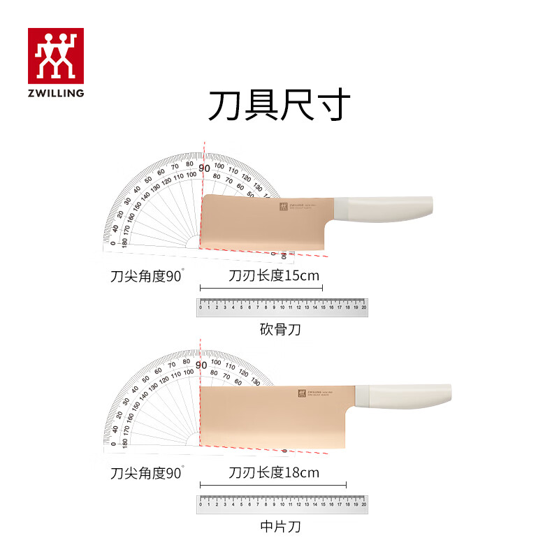 双立人 1032837 刀具 刀具套装 钛金抗菌NowPro菜刀水果刀砍骨刀剪刀切菜刀厨具7件套 白色高清大图