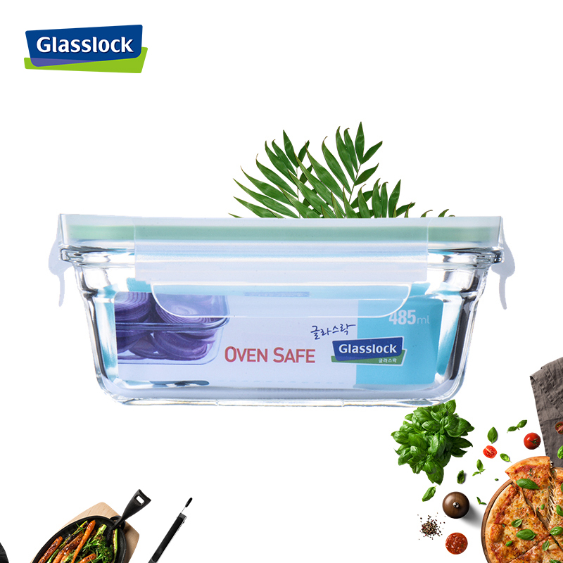 三光云彩(GLASSLOCK)钢化耐热玻璃单品保鲜盒OCRT耐230℃烤箱用480ml-048高清大图