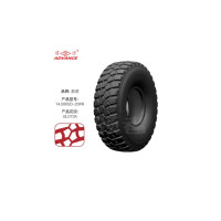 前进 越野轮胎14.00R20 1400R20轮胎总成(带钢圈) 花纹GL073A 155轮胎 豪沃轮胎 陕汽轮胎