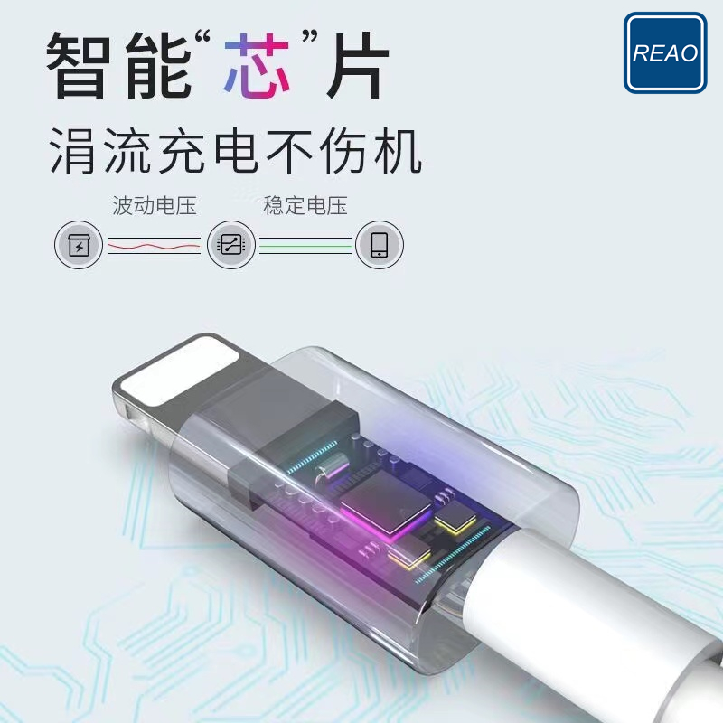 REAO 2.4A充电数据线X11 白色-高清大图