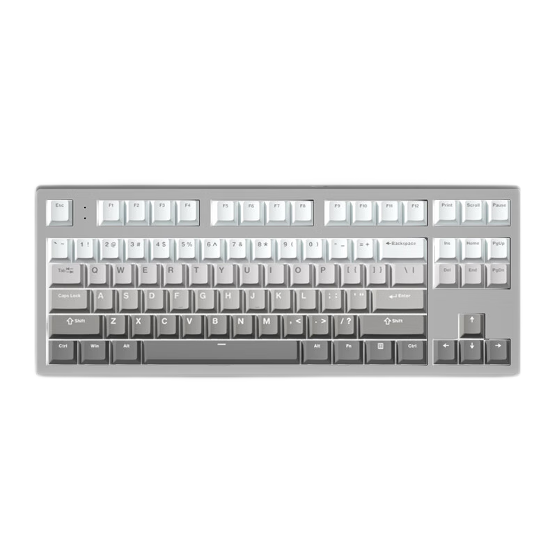 腹灵MK870成品机械键盘客制化套件87键RGB灯光电竞游戏笔记本热插拔 黑曜石三模版+微尘侧刻键帽 TTC金粉V2