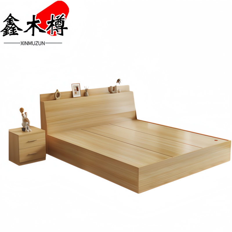 鑫木樽床1.2米+床头柜*1组高清大图