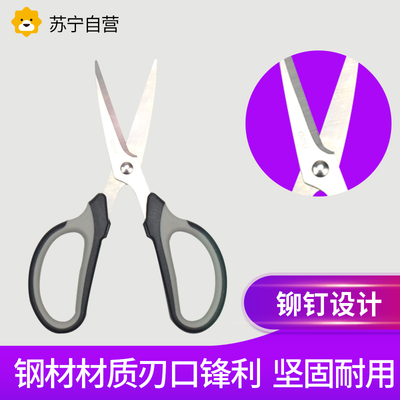 得力(deli)6018DJ点睛 剪刀美工剪办公用品剪子不锈钢家用大号剪纸裁剪缝纫剪(颜色随机发)