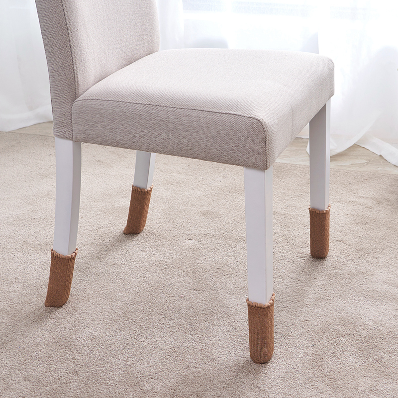 家柏饰(CORATED)针织桌脚桌腿椅子腿保护套桌椅脚垫防滑凳子腿套耐磨 菠萝纹白色(24个装)高清大图