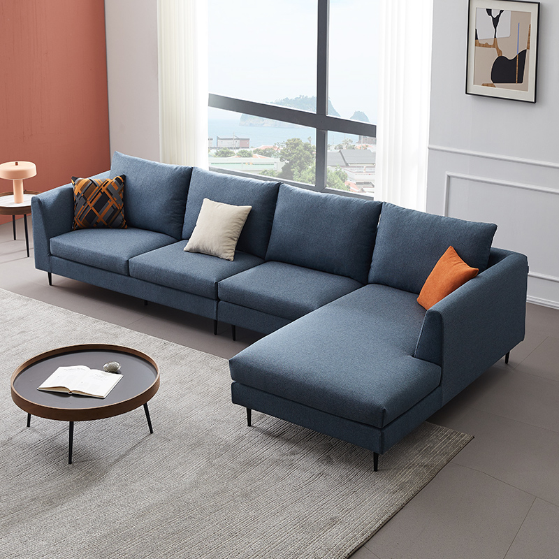 [新品]左右布艺沙发现代简约贵妃转角沙发北欧小户型客厅家具dzy5082