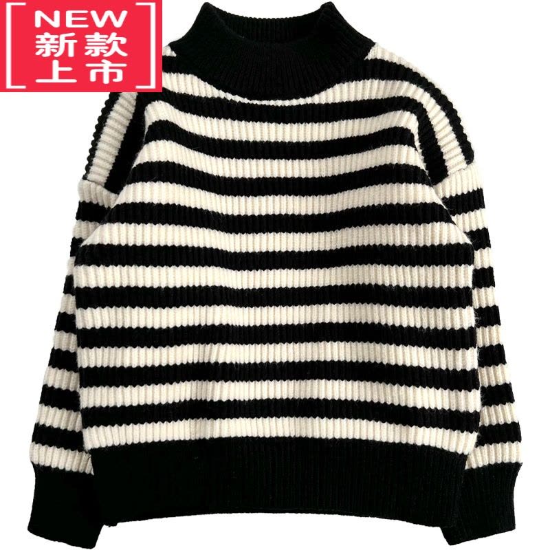 可莉允儿童毛衣加绒加厚秋冬款男童针织衫冬季小童打底宝宝上衣男孩冬装图片