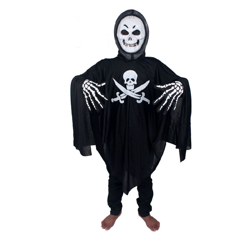 万圣节服装恐怖骨架鬼衣服死神鬼衣成人儿童僵尸骷髅鬼衣亲子套装电锯