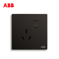 ABB开关插座轩致无框星空黑 一开16A三孔带开关空调插座AF228-885