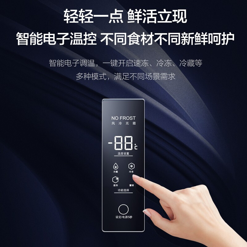海尔(Haier)192升家用立式冰柜冷柜冷藏冷冻柜小冰箱 风冷无霜 独立分区储存 电脑温控 BD-192WGHS9B8