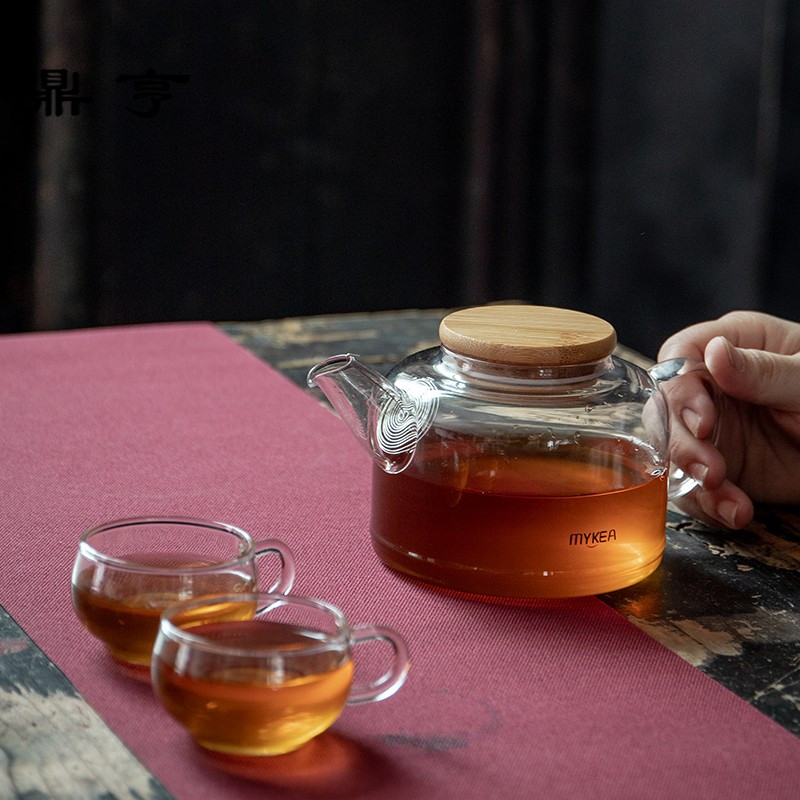鼎亨日式耐热玻璃花茶具温茶器加厚煮茶壶加热花茶壶功夫茶杯套