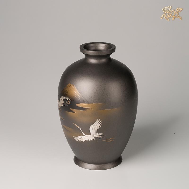 全铜摆件《高冈铜器之富士鶴》铜工艺品花瓶_177