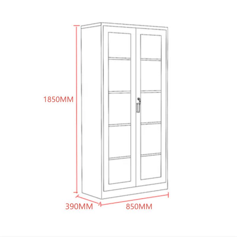 沃盛 办公文件柜 铁皮柜资料柜储物柜通体玻璃器械柜加厚款1850*850*390图片