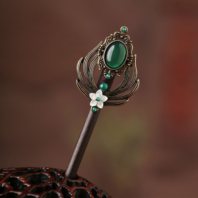 古典中国风盘发饰品丸子头汉服发簪民族风超气质头饰古装拍照木簪 簪