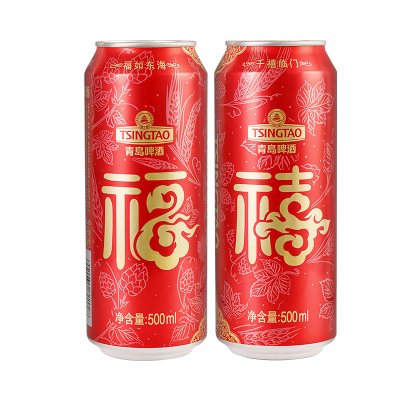 青岛啤酒（TSINGTAO)福禧双至500ml*12听