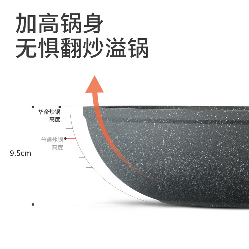 华帝 VATTI 麦饭石炒锅30cm 不粘炒锅 赠木铲 电磁炉燃煤气通用C3041