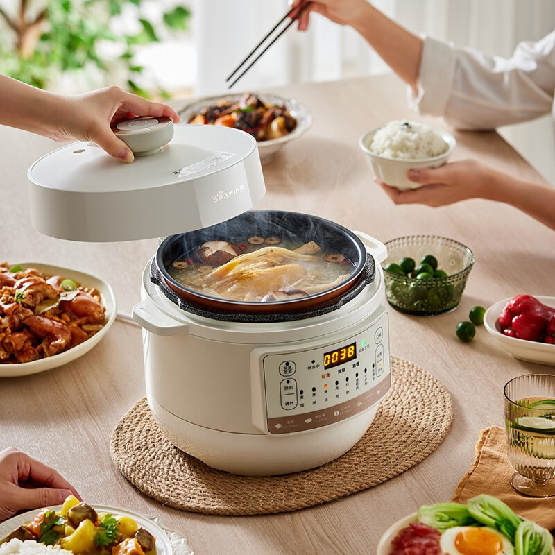 小熊(Bear)电压力锅 4L家用大容量多功能高压锅 不粘内胆可开盖煮智能压力锅 YLB-C40Y5高清大图