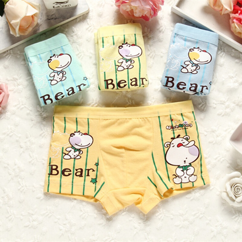 4条可卡通儿童内裤中腰男童内裤儿童内衣内裤