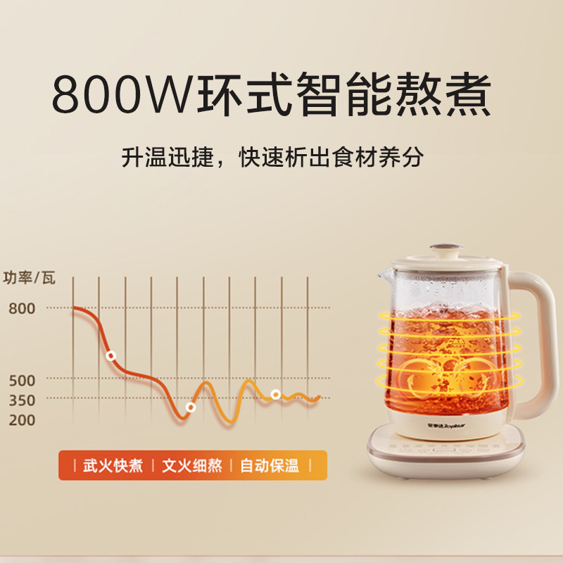 荣事达(Royalstar)养生壶煮茶壶烧水壶电热水壶开水壶恒温壶玻璃花茶壶预约保温1.8L家用办公室YSH18L19A