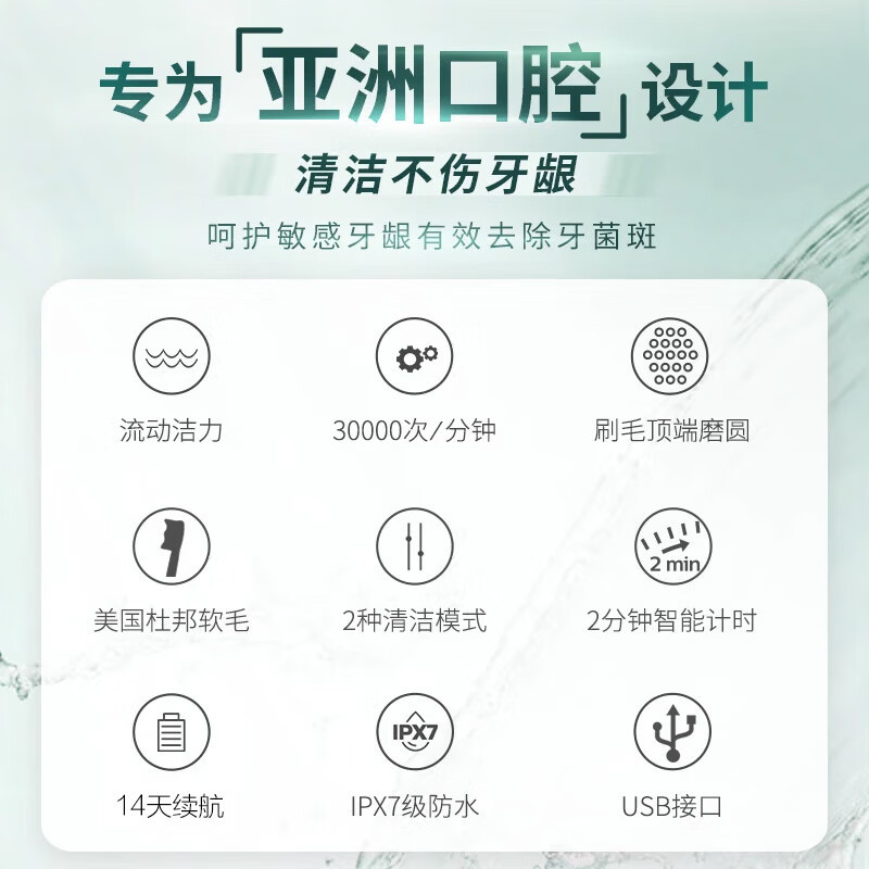 飞利浦电动牙刷声波震动牙刷情侣款牙刷智能牙刷自动牙刷生日礼物送女友/男友 2种清洁模式 HX2421/04少女粉高清大图