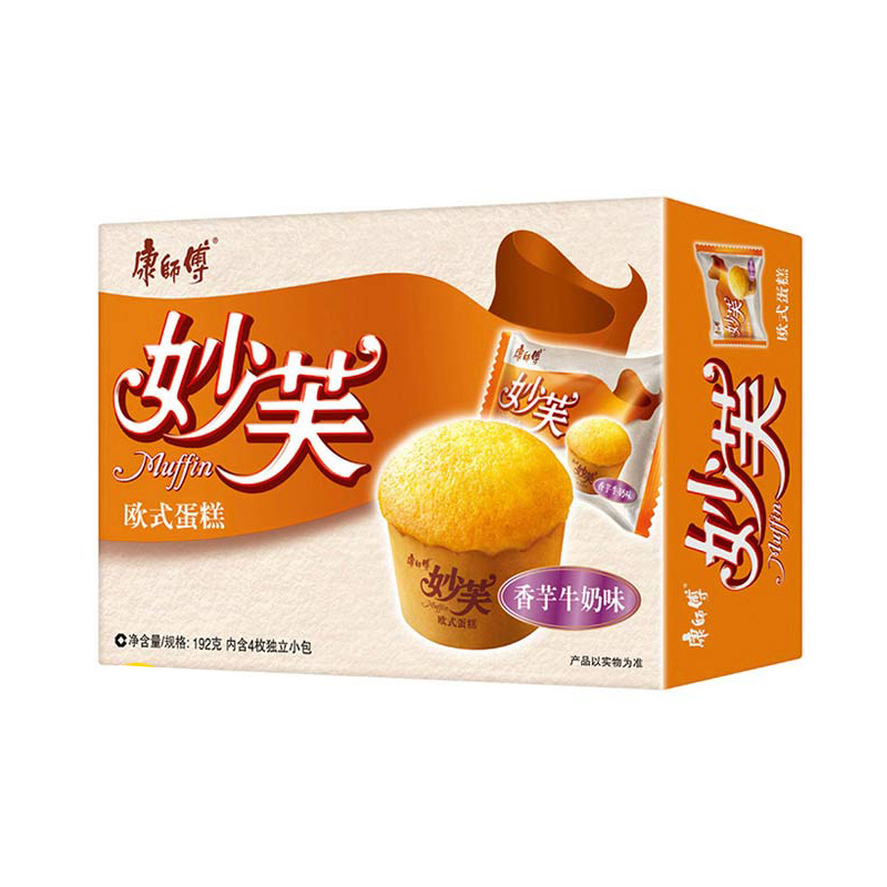 康师傅 妙芙 欧式蛋糕 香芋牛奶味192g/盒高清大图