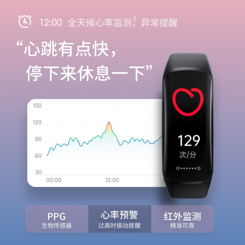 手环6S 血氧心率睡眠监测体温测量 智能运动手环高清大图