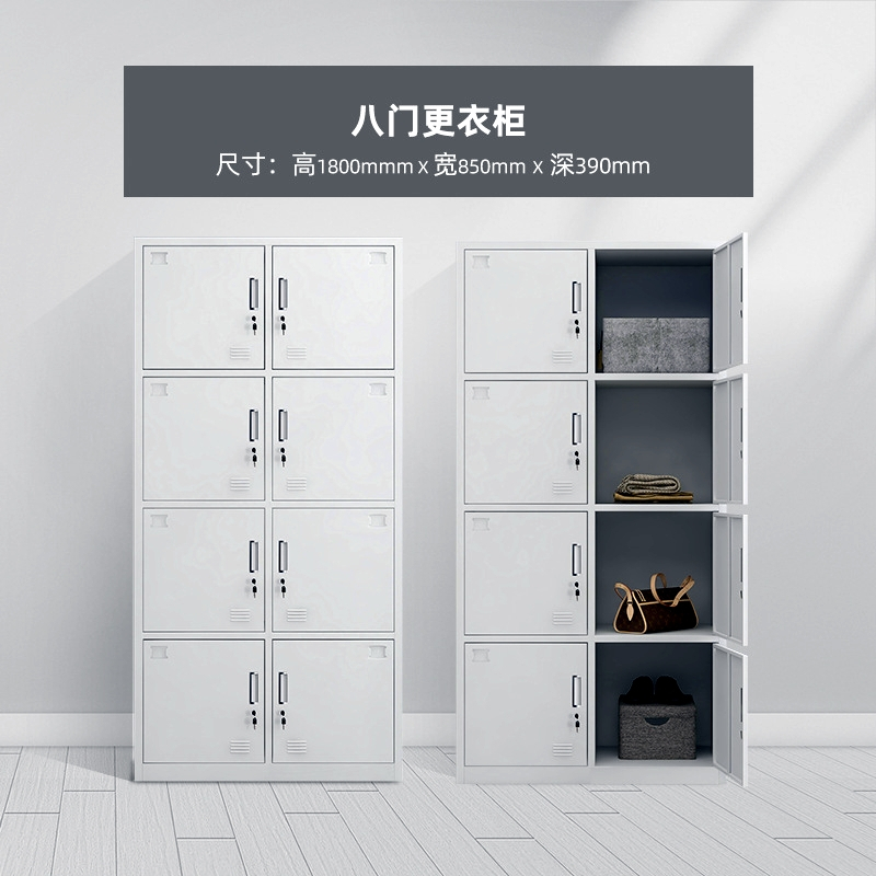 戴劲更衣柜员工宿舍储物柜多门鞋柜钢制换衣柜碗柜常规款 八门