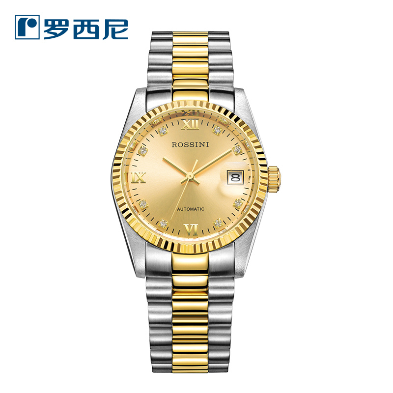 男士手表金属精钢表带商务腕表防水5303t06e视频介绍_罗西尼(rossini)